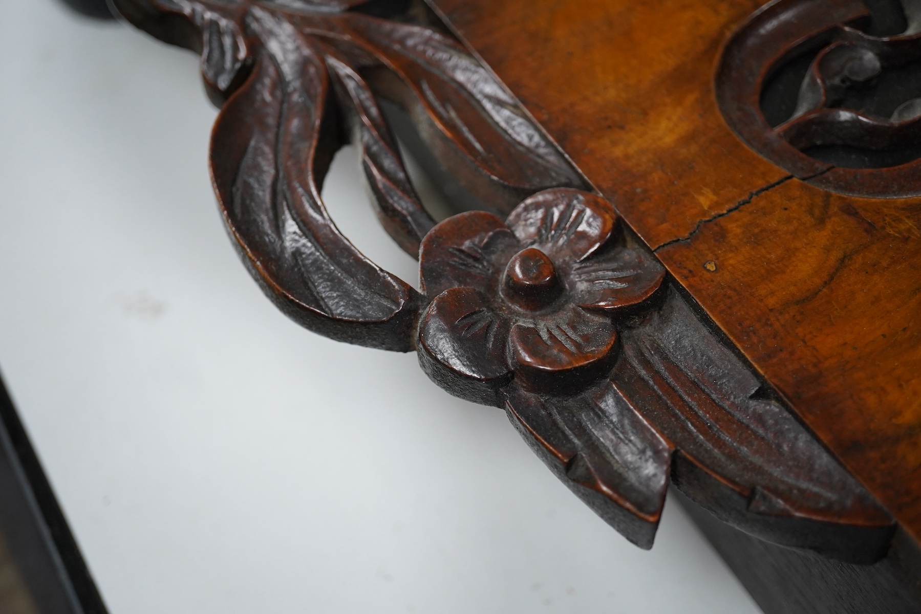 A 19th century walnut drop dial wall clock to key, 83cm high